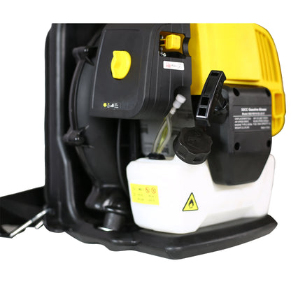 SESSLIFE Backpack Blower, Heavy-Duty Padded Backpack for All Day Comfort, 52CC 2-Cycle Gas Backpack Leaf Blower for Cleaning, Black & Yellow