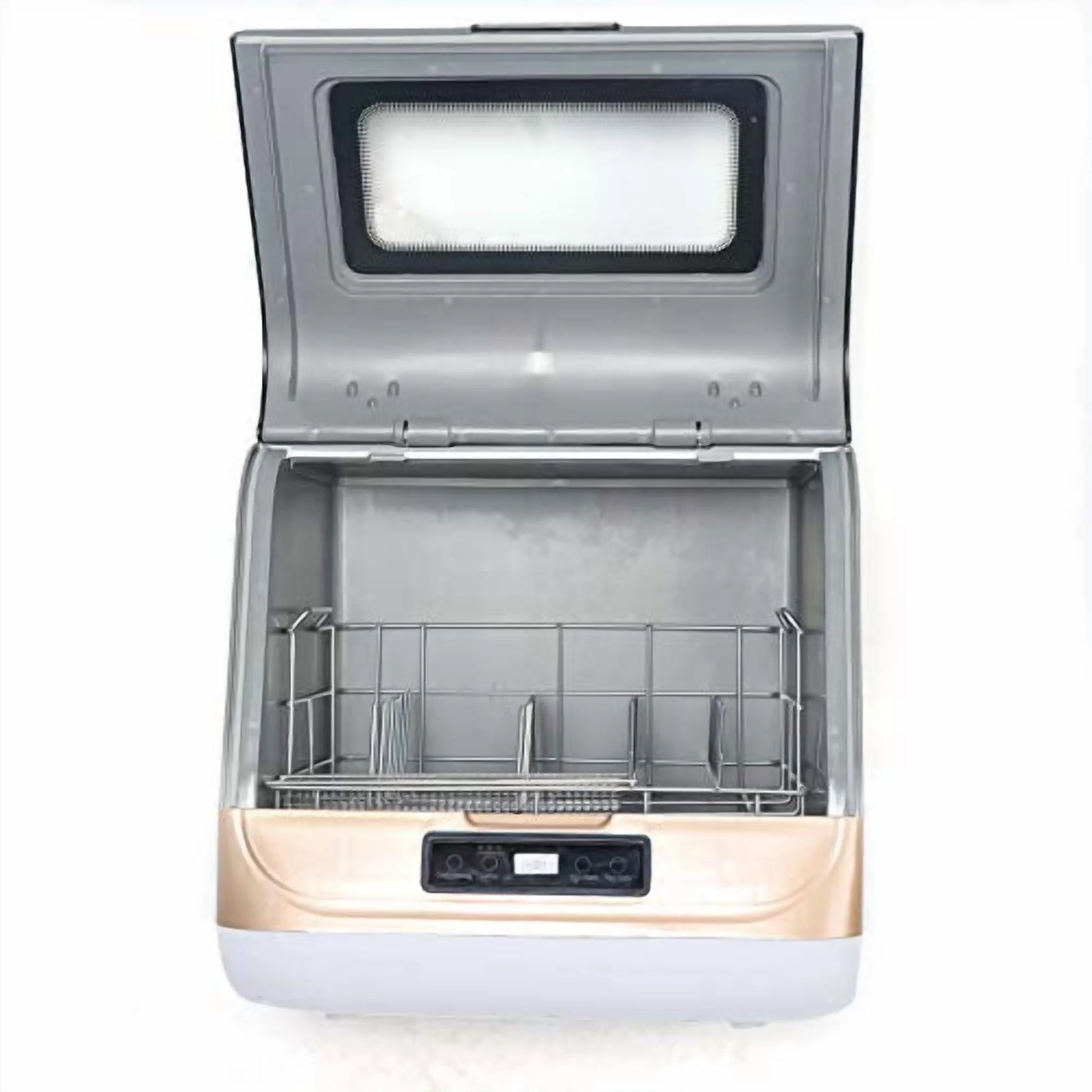 Countertop Dishwasher Kitchen Mini Portable Dish Bowl Washer Tabletop Automatic Dishwasher Deep Cleaning for Home, Apartment, RV (White & Black)