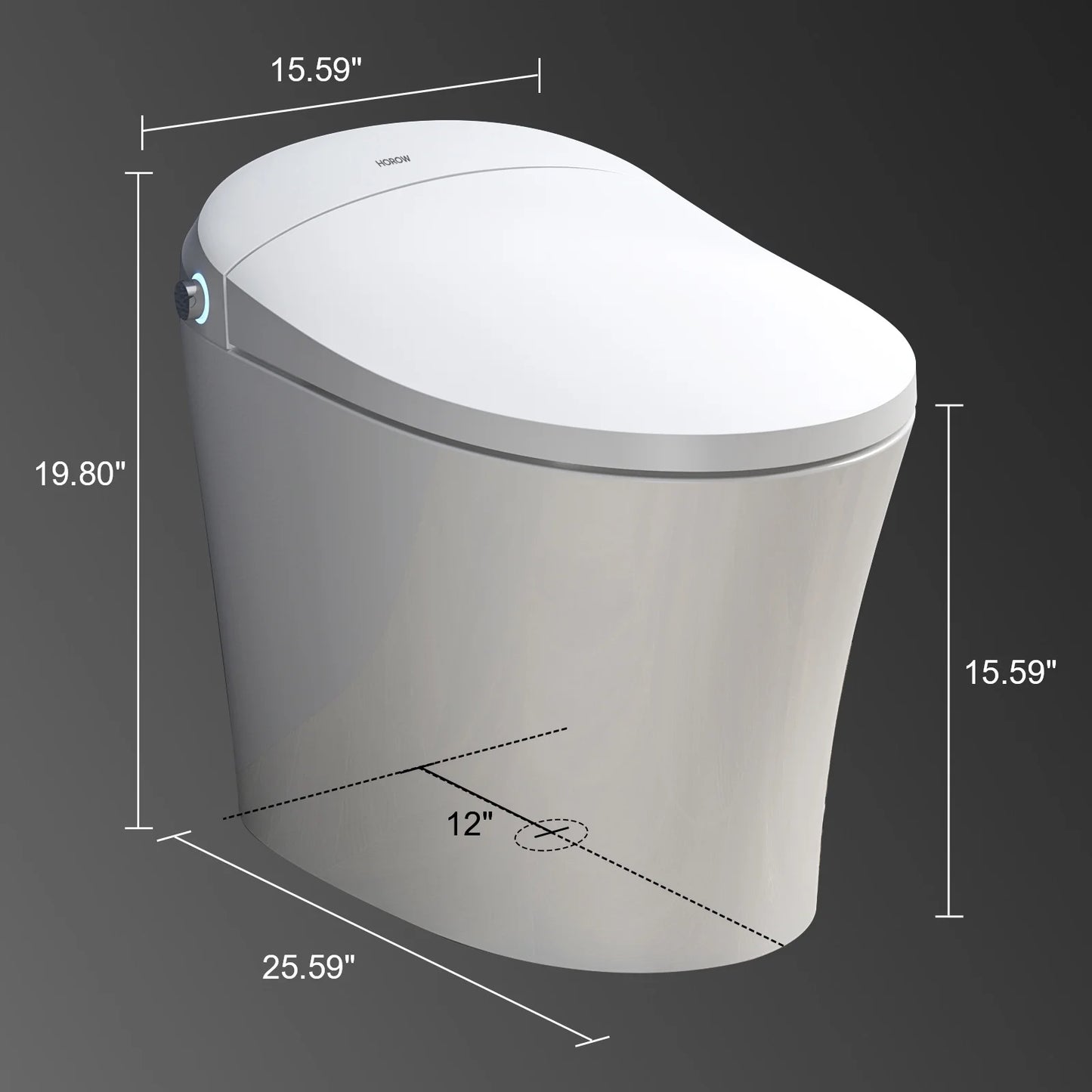 HOROW Tankless Toilet, Modern Smart Toilet without bidet, Self Cleaning One Piece Toilet with Warm Elongated Seat,Heated Toilet HR-T10SD