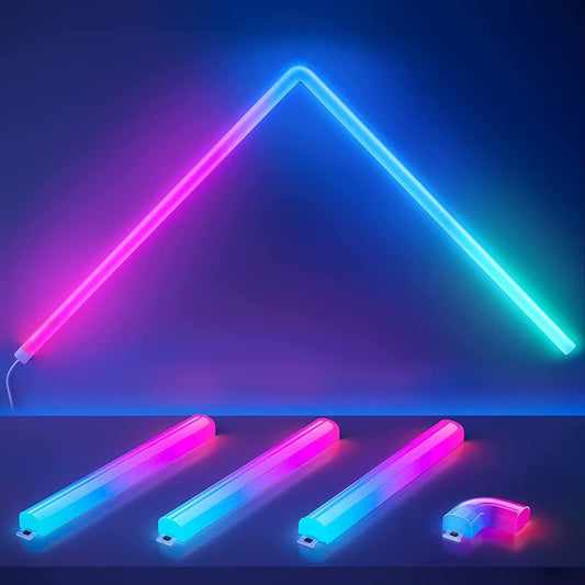 Govee Glide RGBIC Smart Wall Light, Multicolor Customizable, Music Sync LED Home Decor, 6 Pcs and 1 Corner
