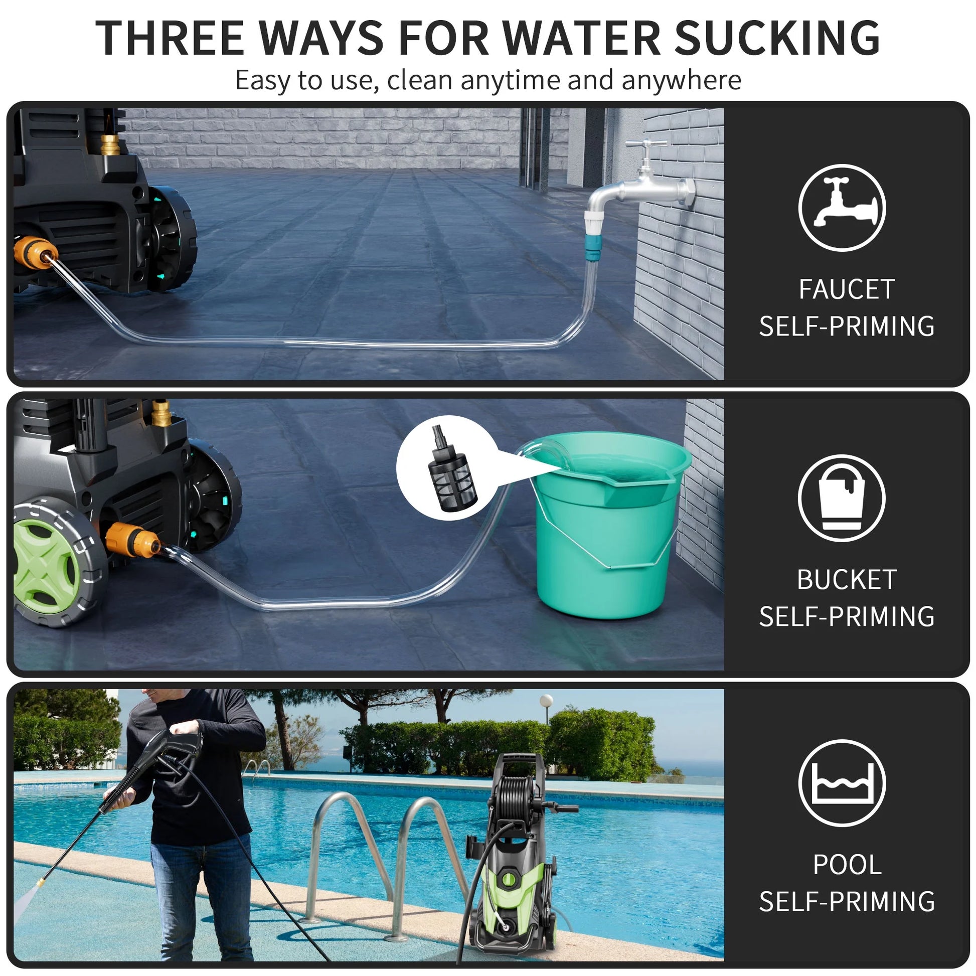 FOTING Electric Pressure Washer, 4500 PSI 3.2 GPM Power Washer with 4 Quick Connect Nozzles, High Pressure Cleaning Machine with Foam Cannon for Cars/Fences/Driveways/Patios/Home Cleaning