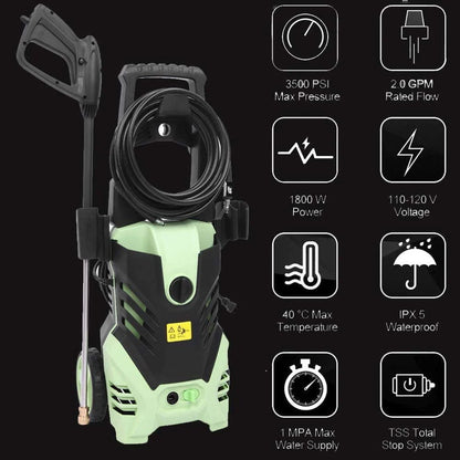 Heavy Duty 2200PSI (Max 3000PSI) Electric High Pressure Washer 1800W 1.7GPM Jet Sprayer, Professional Power Washer Cleaner Machine, w/ Hose Nozzle Gun, Great for Cleaning Cars Trucks