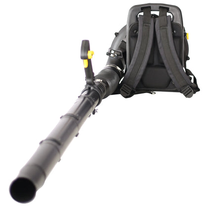 SESSLIFE Backpack Blower, Heavy-Duty Padded Backpack for All Day Comfort, 52CC 2-Cycle Gas Backpack Leaf Blower for Cleaning, Black & Yellow