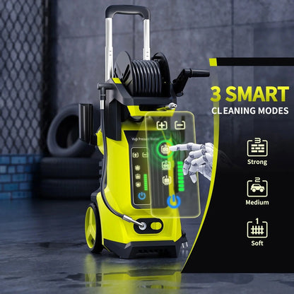 SUGIFT Electric Pressure Washer 4500PSI-Max 3.2GPM with Touch Screen Adjustable Pressure and 5 Nozzles Power Washer Cleaning for Patio,Blue