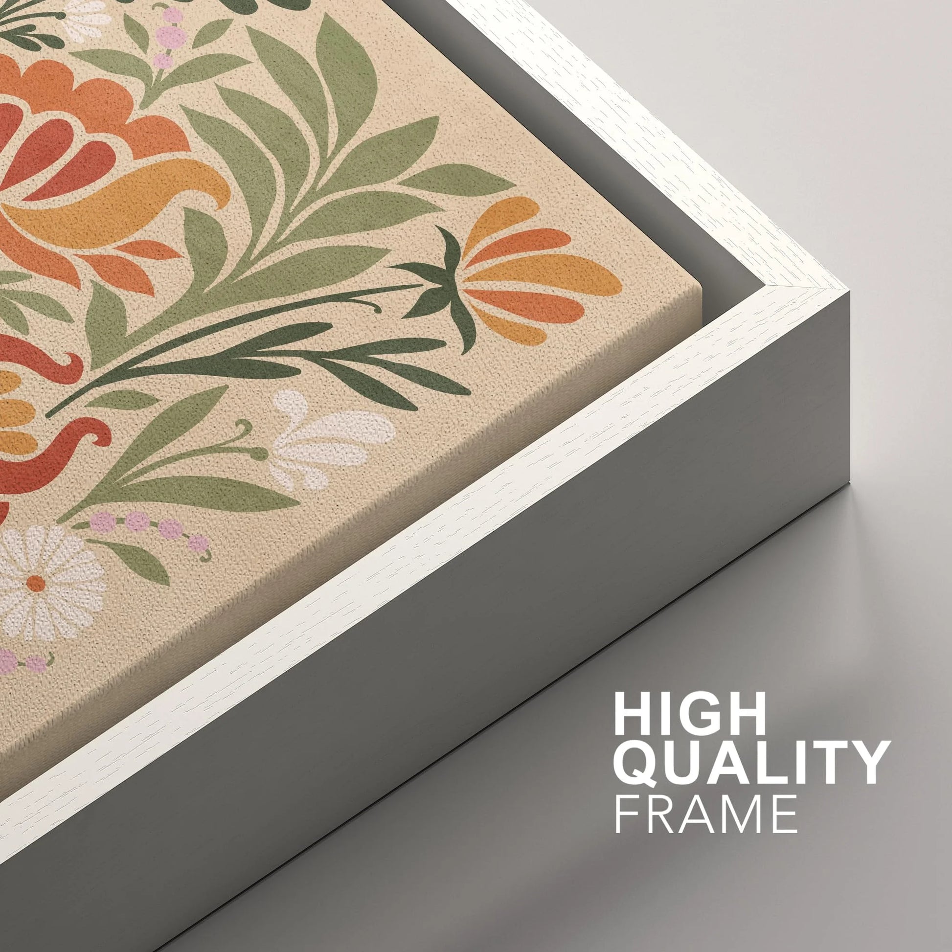 IDEA4WALL Framed Canvas Print Wall Art Set Vintage Floral Classic Botanical Illustration Abstract Garden Flowers Boho Art Modern Wall Decor Colorful Chic Artwork for Home Decor - Natural 24"x36"x2