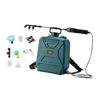 koolsoo Garden Electric Sprayer 2 Spray Speed 12L Practical Comfortable Handle, Retractable Water Sprayer for Gardening Cleaning Green