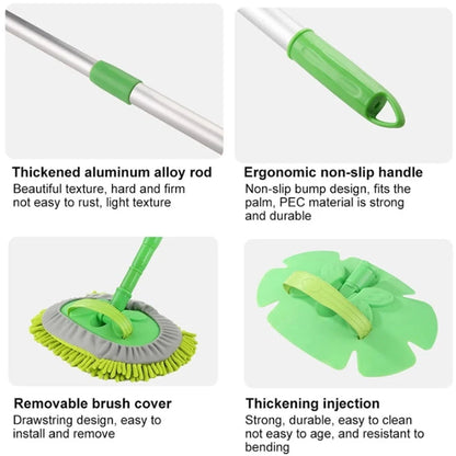 45'' Car Wash Brush with Long Handle Car Wash Mop Mitt Sponge Chenille Microfiber Car Brush Kits Car Cleaning Tools Supplies Duster Scratch Free 180 Degree Rotation for Washing RV Truck and Bus