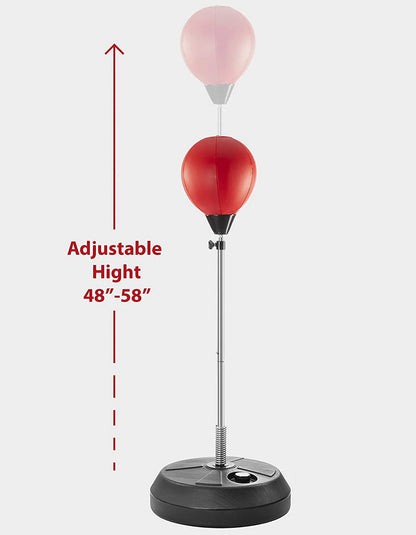 Delaman Punching Bag with Stand for Adults & Kids, Adjustable Height Freestanding Punching Ball Boxing Speed Bag, Ideal for MMA Reflex Speed Training, Fitness,Punching and Muscle Building