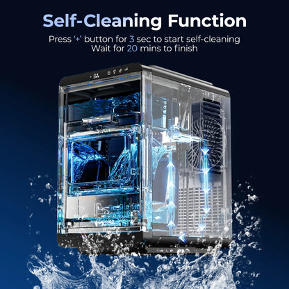 Simzlife Crescent Ice Makers Countertop, 35.9Lbs/24H, 16Pcs in 12Mins, Auto Deep Cleaning, Timer, Portable Crescent Ice Maker Countertop with Crystal-Clear Ice Cubes for Home/Office/Party
