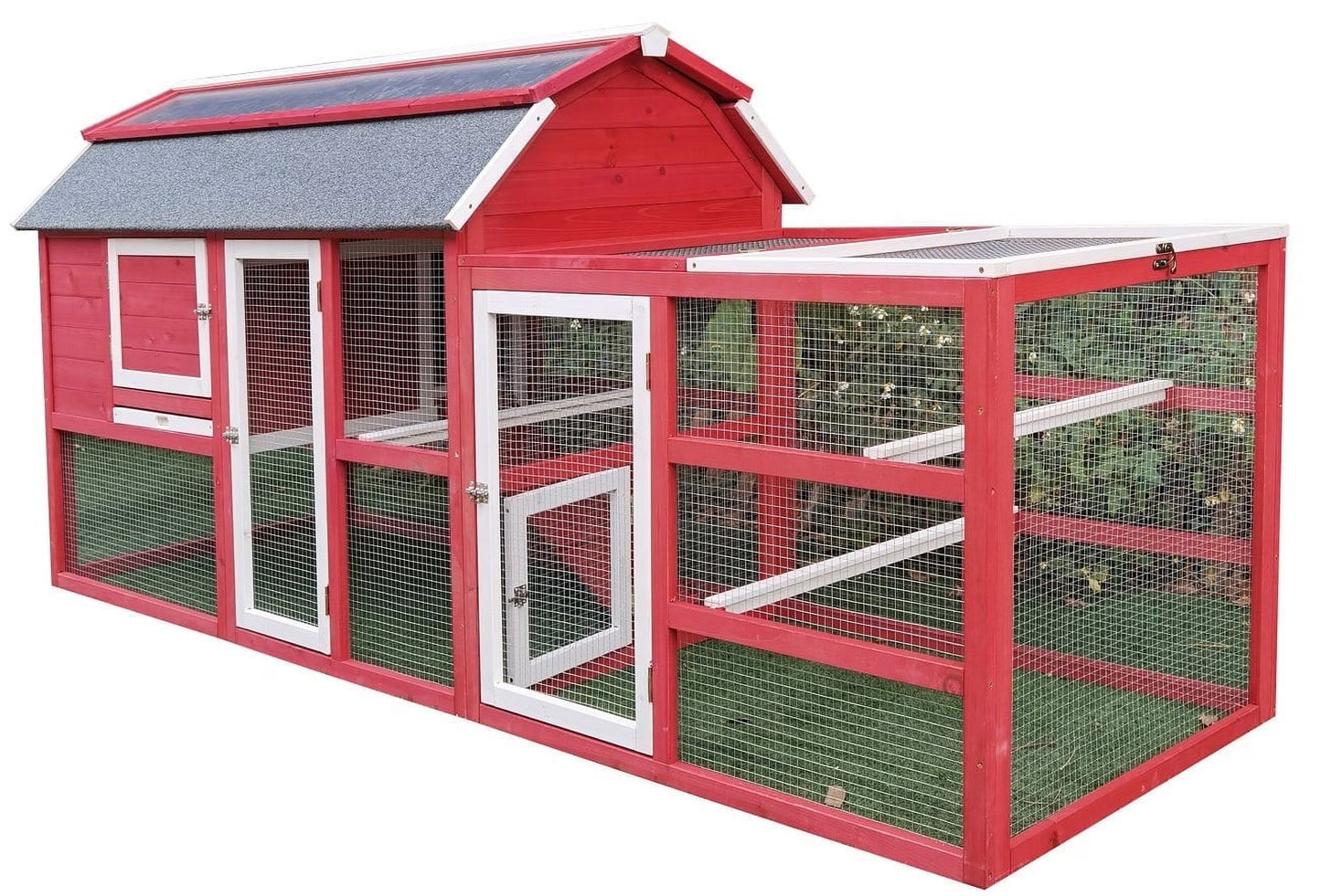 Chicken Coop Outlet Large 102" Wood Backyard Hen House Nesting Box & Run & Cleaning Tray