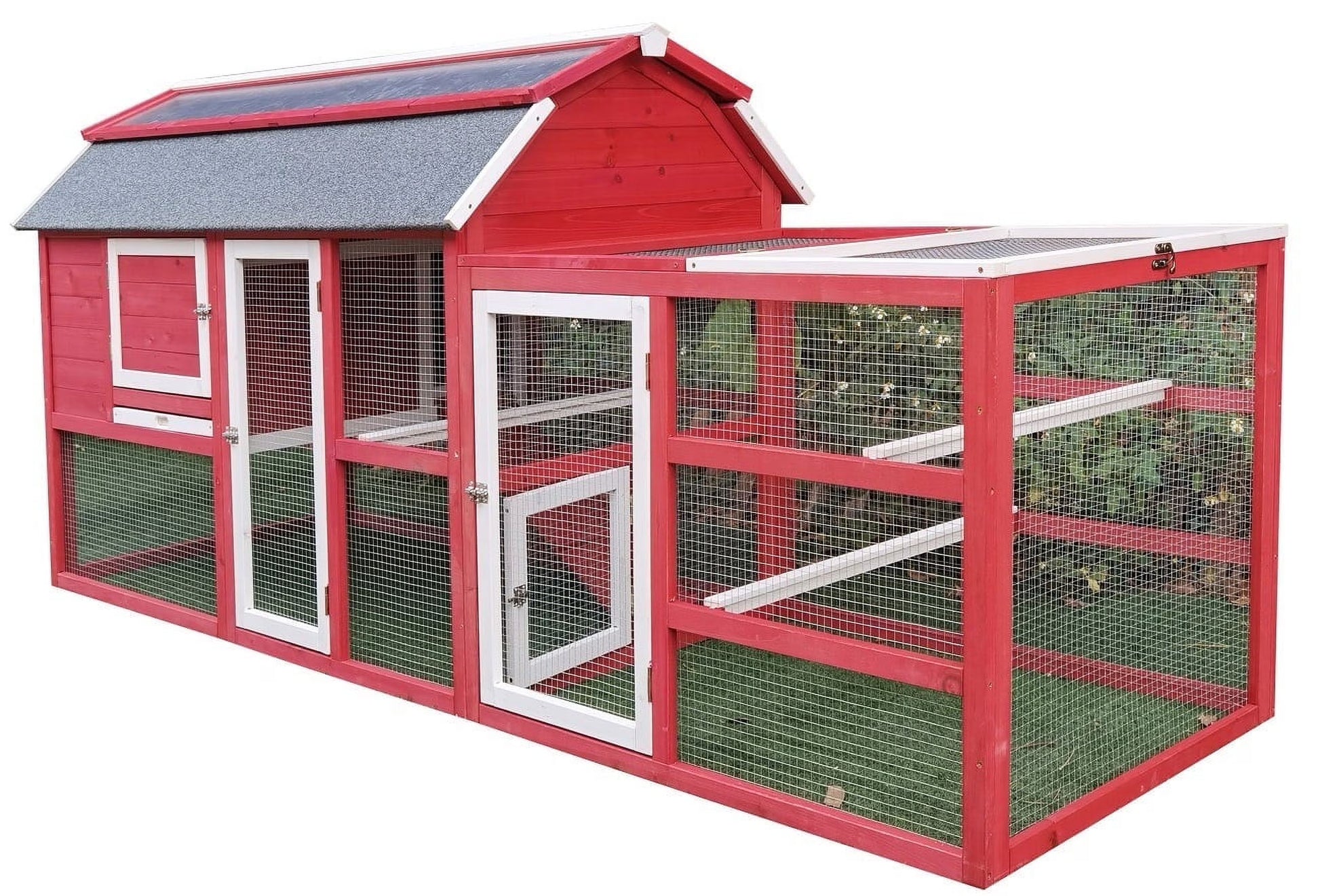 Chicken Coop Outlet Large 102" Wood Backyard Hen House Nesting Box & Run & Cleaning Tray