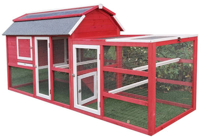 Chicken Coop Outlet Large 102" Wood Backyard Hen House Nesting Box & Run & Cleaning Tray