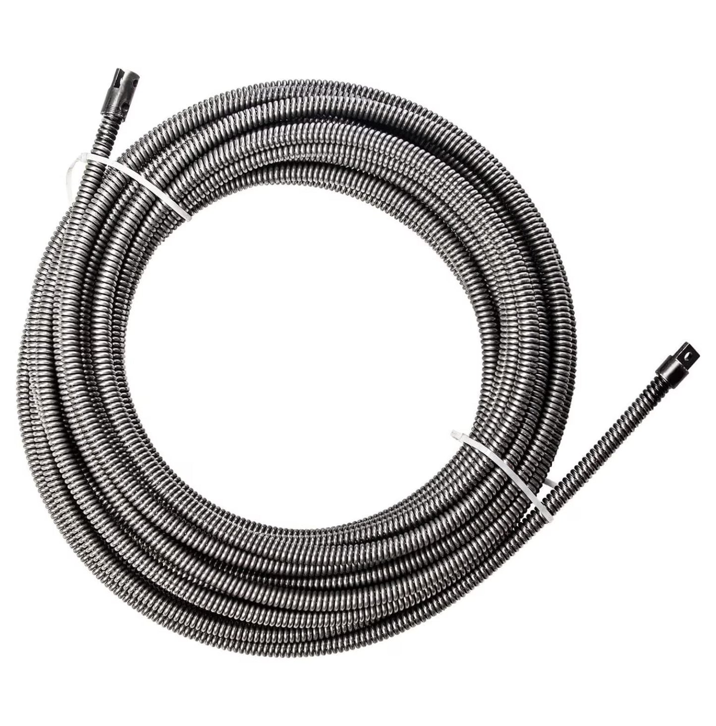 100FT Drain Cleaner Replacement Cable 3/8 Inch - Solid Snake Cable for 1.5-3 Inch Pipes - Compatible with 100ft Drain Cleaning Machines Black