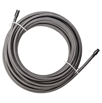 100FT Drain Cleaner Replacement Cable 3/8 Inch - Solid Snake Cable for 1.5-3 Inch Pipes - Compatible with 100ft Drain Cleaning Machines Black
