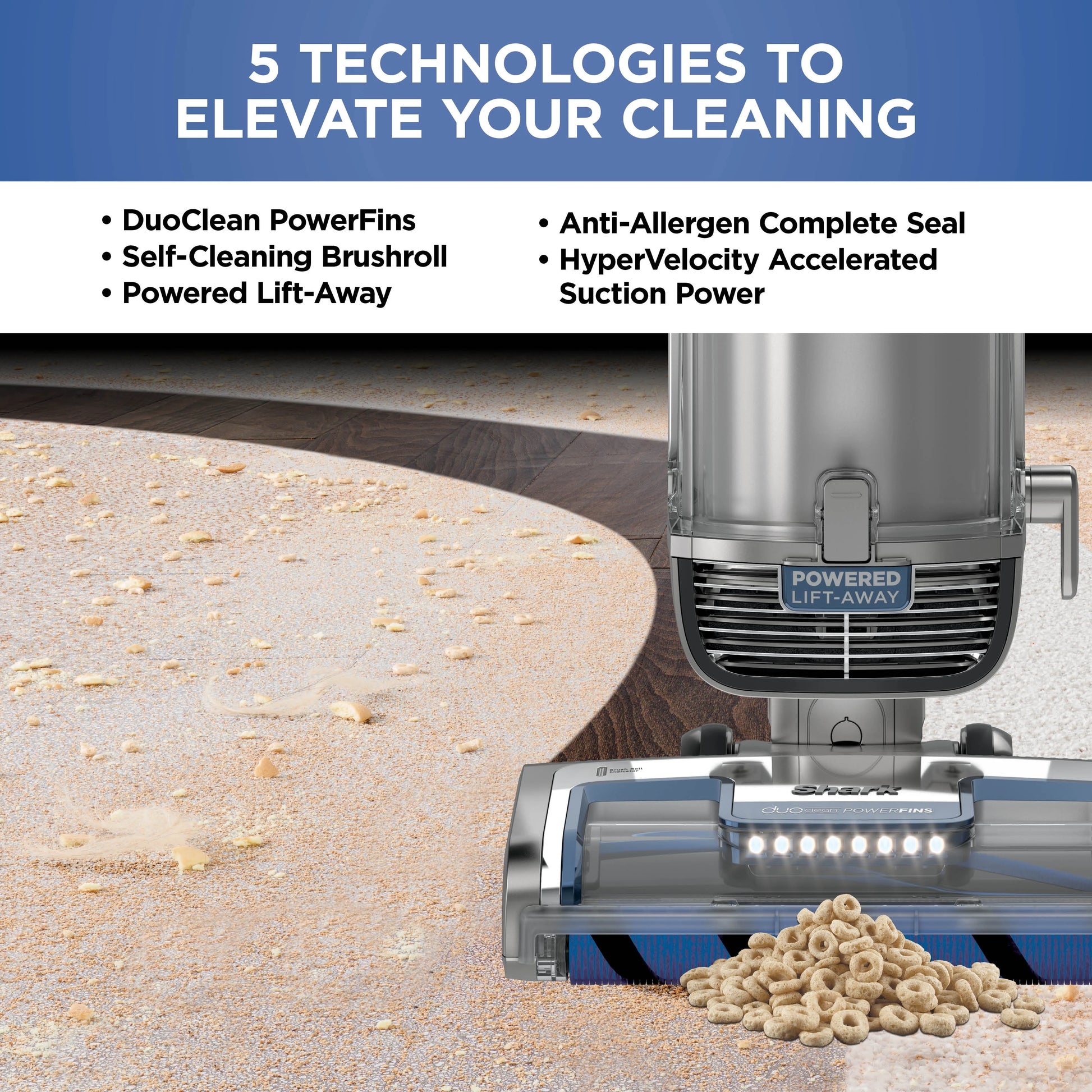 Shark? Vertex DuoClean? PowerFin Upright Vacuum Powered Lift-Away?, Self-Cleaning Brushroll, AZ2000