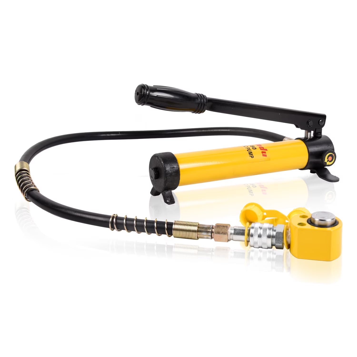 Dawot 5T 11023lbs 0.28" Low Profile Hydraulic Cylinder Jack Kit + CP-180 400cc 10000psi Manual Hydraulic Hand Pump Hydraulic Porta Power Kit for Shipbuilding, Bridge, Construction