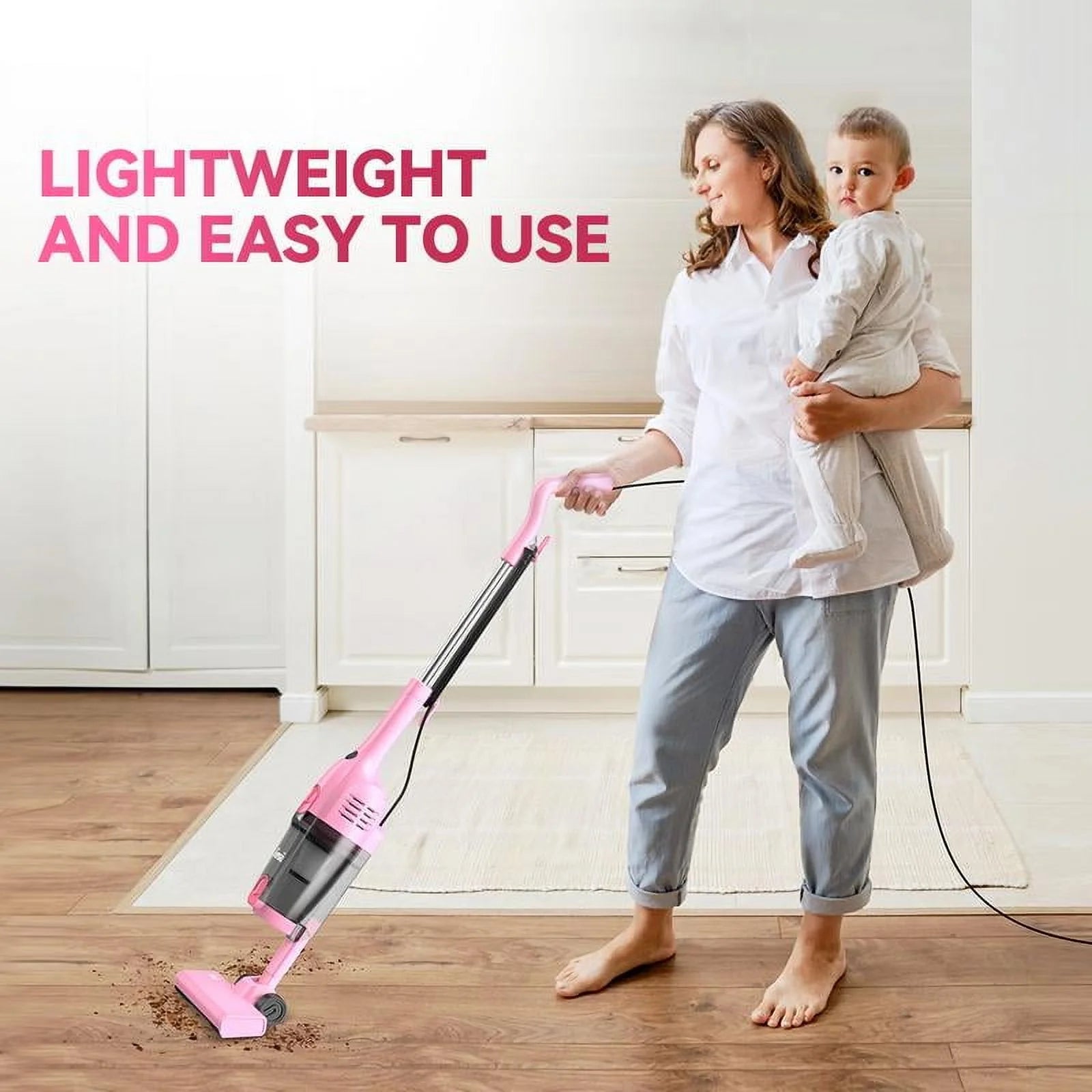 "INSE R6X Corded Stick Vacuum - 15KPa/600W, Ultra-Lightweight - Bagless Upright + Handheld for Hard Floors/Carpet/Pet Hair/Car Cleaning"