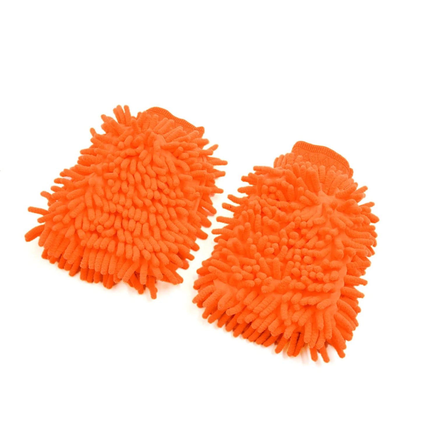 4Pcs Universal Orange Dual Sided Microfiber Chenille Mitt Car Washing Cleaning Glove
