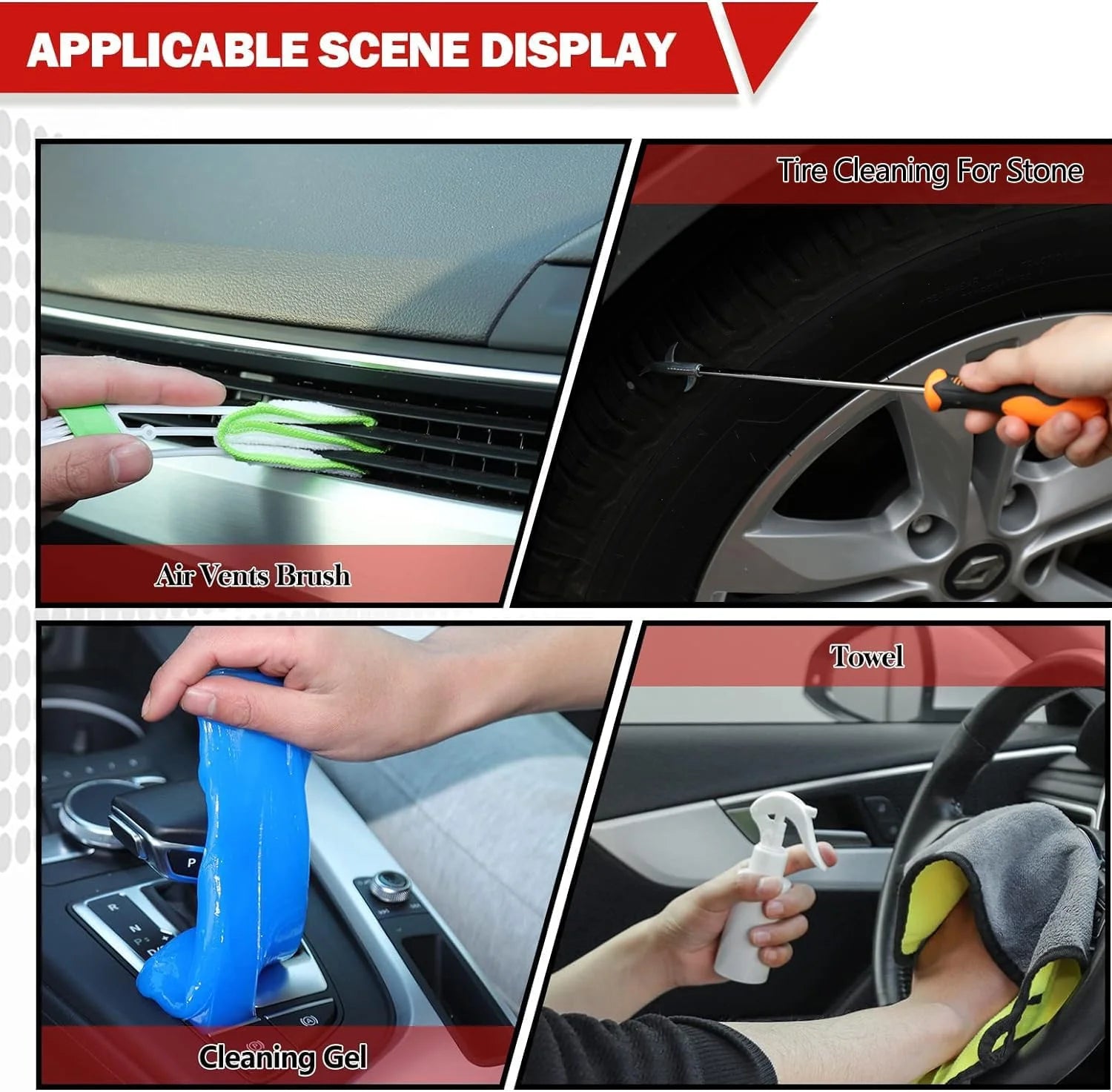 63PCS Car Wash Cleaning Kit,Car Wash Brush with Long Handle,Car Detailing Kit with Foam Gun,Car Cleaning Supplies,Handheld Vacuum, Car Detailing Kit (63PCS)