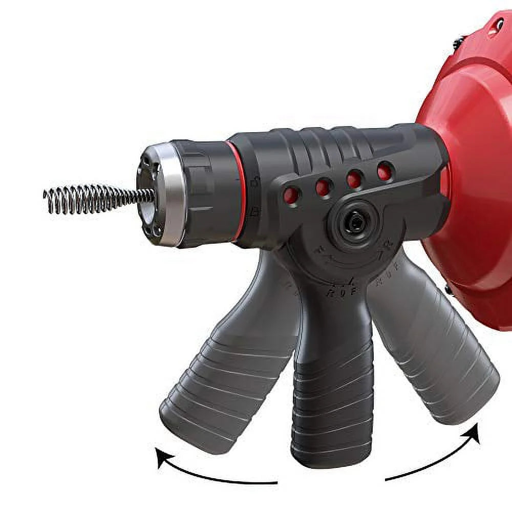 23 Ft. Handheld Electric Drain Cleaner, Corded Operated Snake Sink Clog Pipe Cleaner Plumbing, Power Auto Feed Tube Cable, Great Drain Cleaning Tool for T et, Sewer, Bathtub and Kitchen Sink, Populo