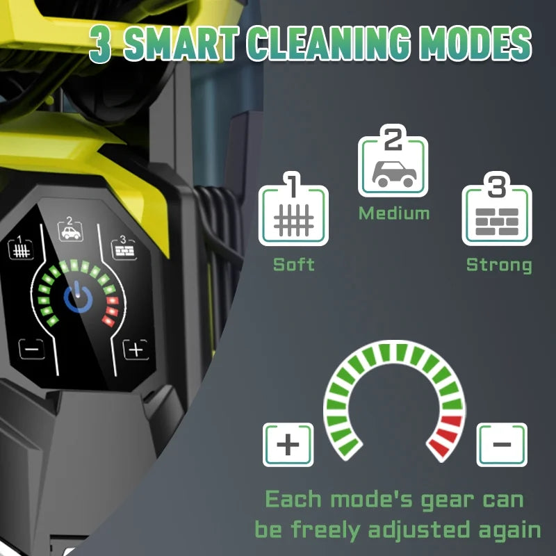 Electric Pressure Washer 5000PSI-Max 3.6GPM Power Washer Touch Screen Adjustable Pressure,4 Nozzles and 500ml Foam Cannon Power Washer Cleaning for Patio Yellow