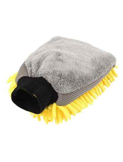 Unique Bargains Car Mitt Microfiber Wash Washing Cleaning Glove Anti Scratch Yellow