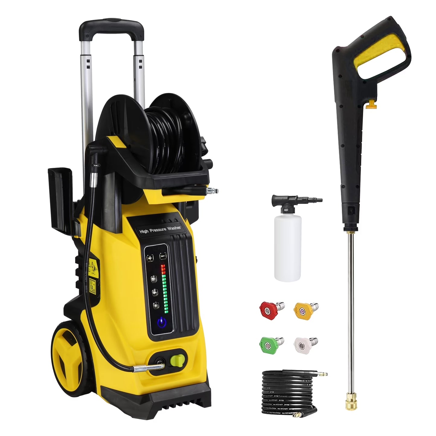 Ktaxon Electric Pressure Washer 3380 PSI Max 2 GPM Portable Power Washer with 4 Quick Connect Nozzles & Foam Cannon, for Cars, Driveways, Patios, Home and Floor Cleaning