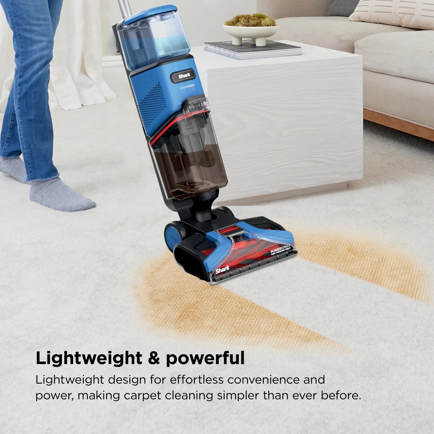 Shark? CarpetXpert? Upright Carpet & Area Rug Cleaner, Perfect for Pets, Lightweight & Powerful, Dirt, Grime, & Odor Removal, Carpet Shampooer, Cleaning Solution, Blue, EX121BRN