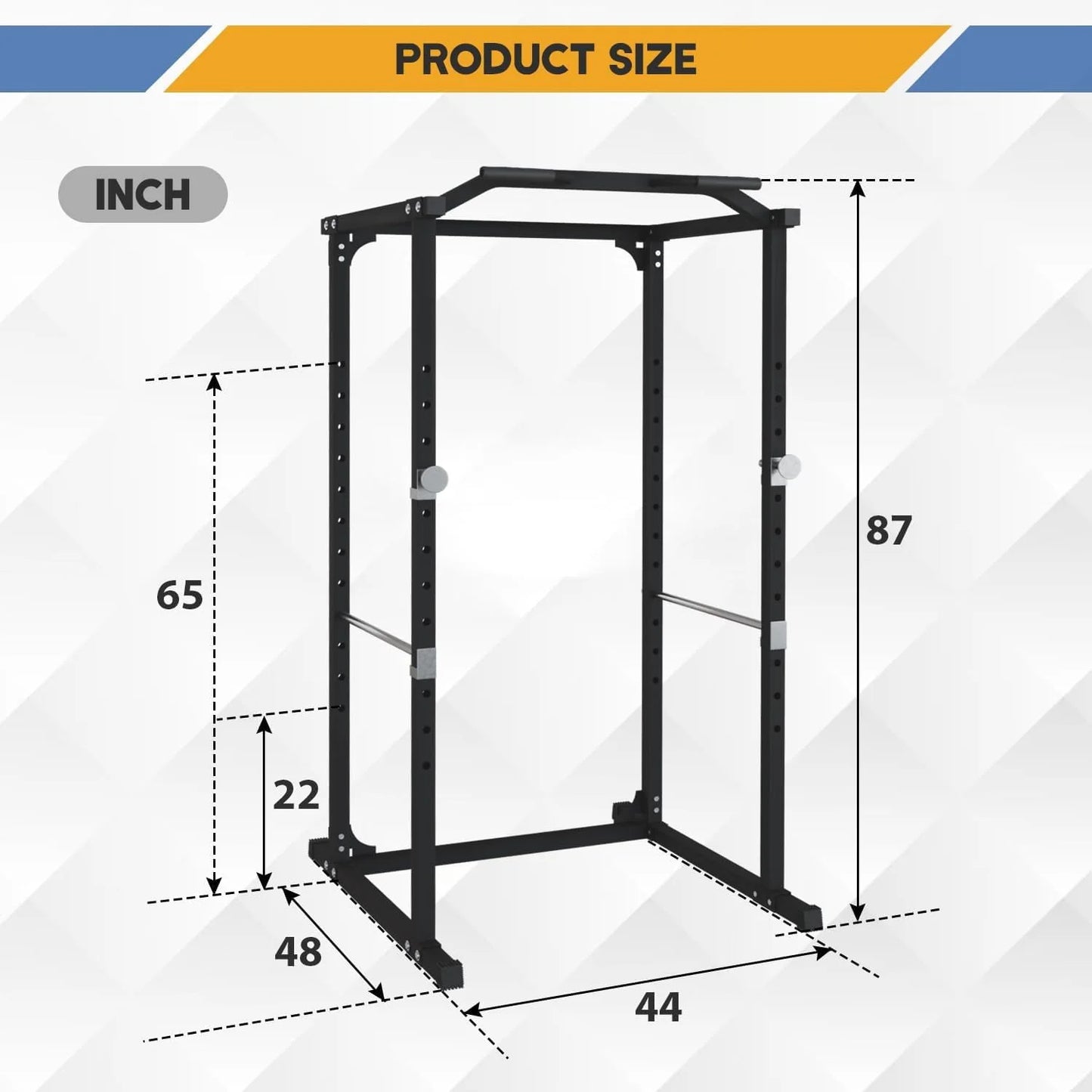 Dkelincs Squat Rack Power Cage - Multi-Function Power Rack, Weight Lifting Workout Station with Adjustable Cable Crossover System for Strength Training and Muscle Building