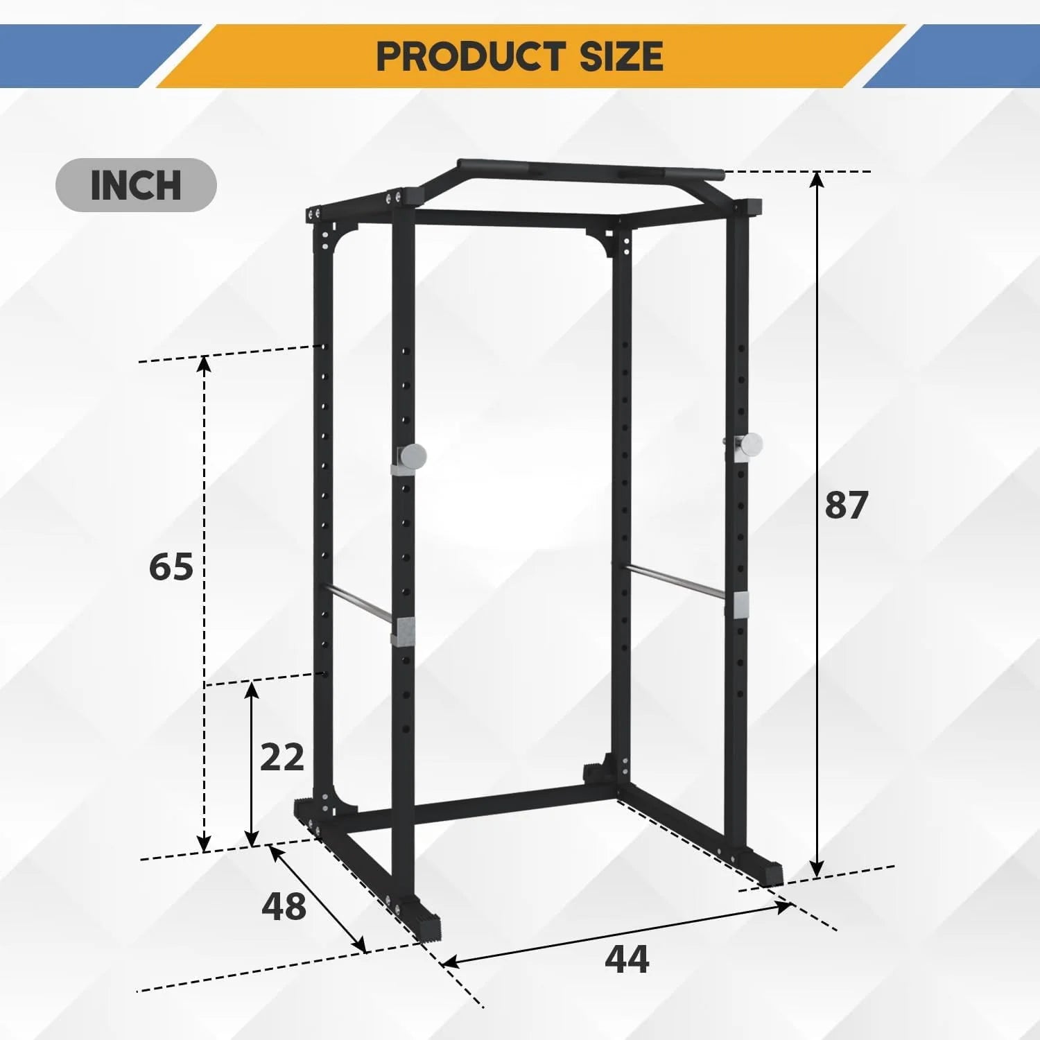 Dkelincs Squat Rack Power Cage - Multi-Function Power Rack, Weight Lifting Workout Station with Adjustable Cable Crossover System for Strength Training and Muscle Building