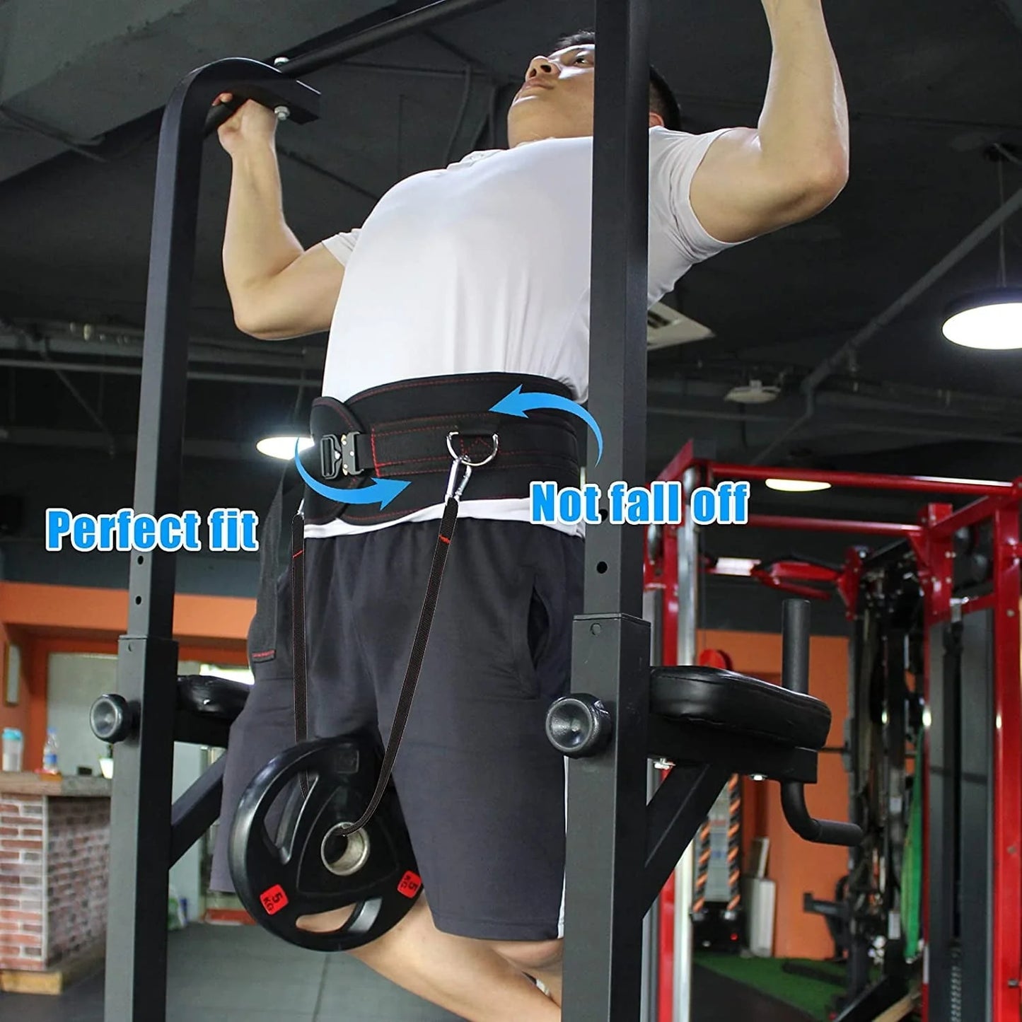 XonyiCos Fitness Dip Belt for Men and Women, Adjustable Size Weight Belt for Weightlifting, Pull Ups, Power Strength Cross Training, Bodybuilding Workouts Dumbbell Belt