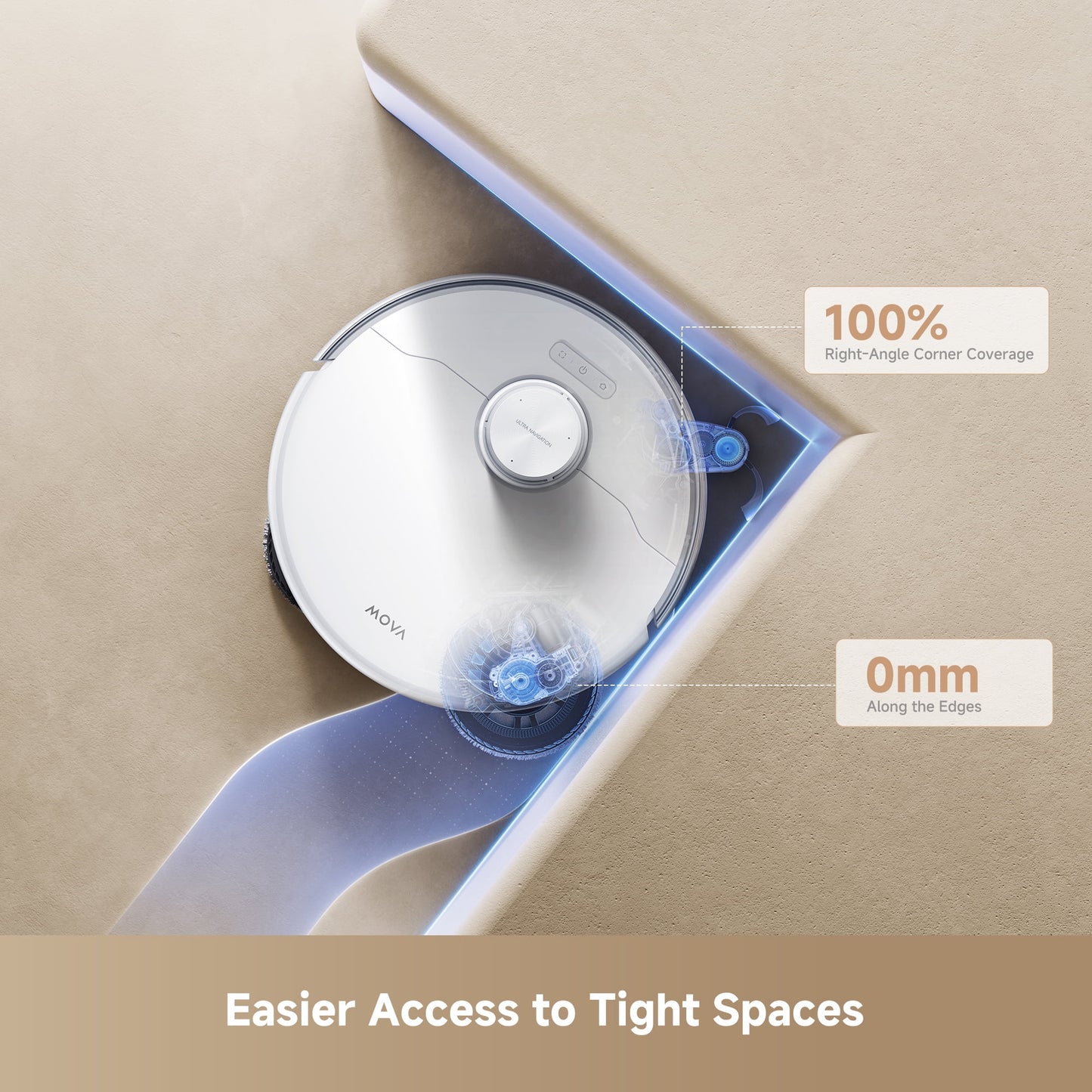 MOVA P50 Pro Ultra Robot Vacuum with Cleaning Solution, Removable&Liftable Mop,Anti-Tangle,Self Drying&Cleaning