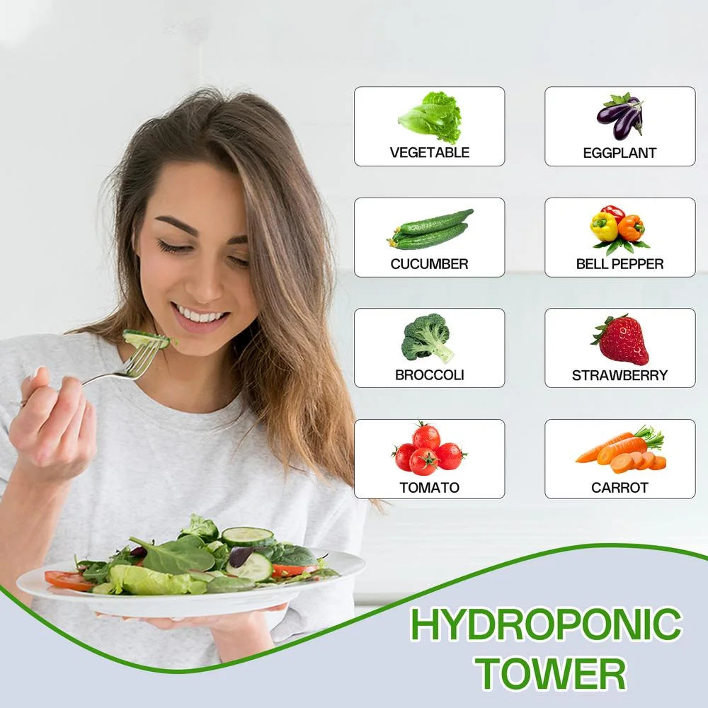 ZHON Vertical Hydroponic Garden Tower 10-layer Hydroponic Vegetable Planting Towers 50 Slots High-Rise Building Gardening Towers Standard Specifications respectable