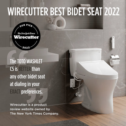 TOTO® WASHLET® C5 Electronic Bidet Toilet Seat with PREMIST and EWATER+ Wand Cleaning, Elongated, Sedona Beige - SW3084#12