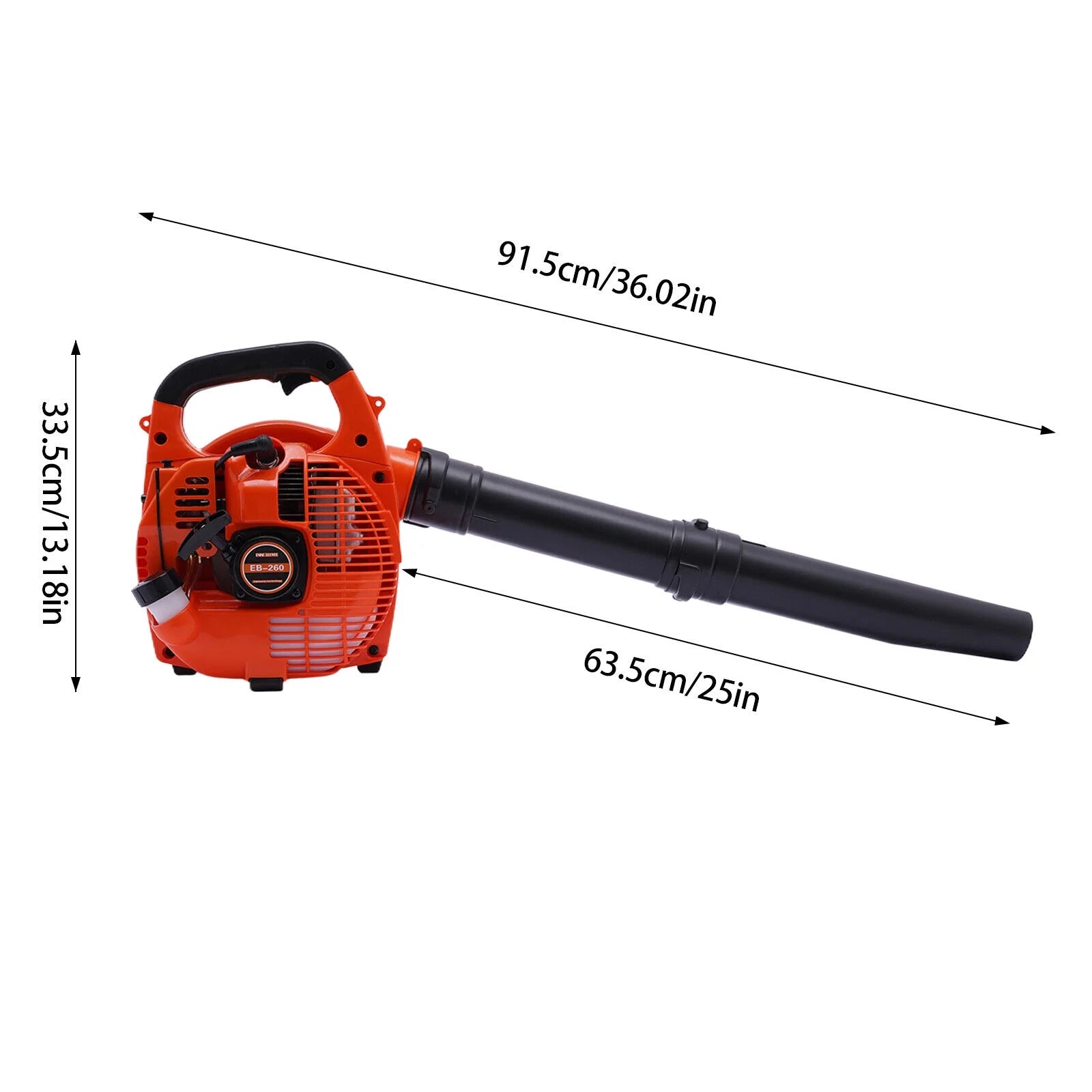 Miumaeov 25.4cc 2 Stroke Gas Powered Handheld Leaf Blower Grass Lawn Blower Sweeper Cleaning Tool 7000rpm