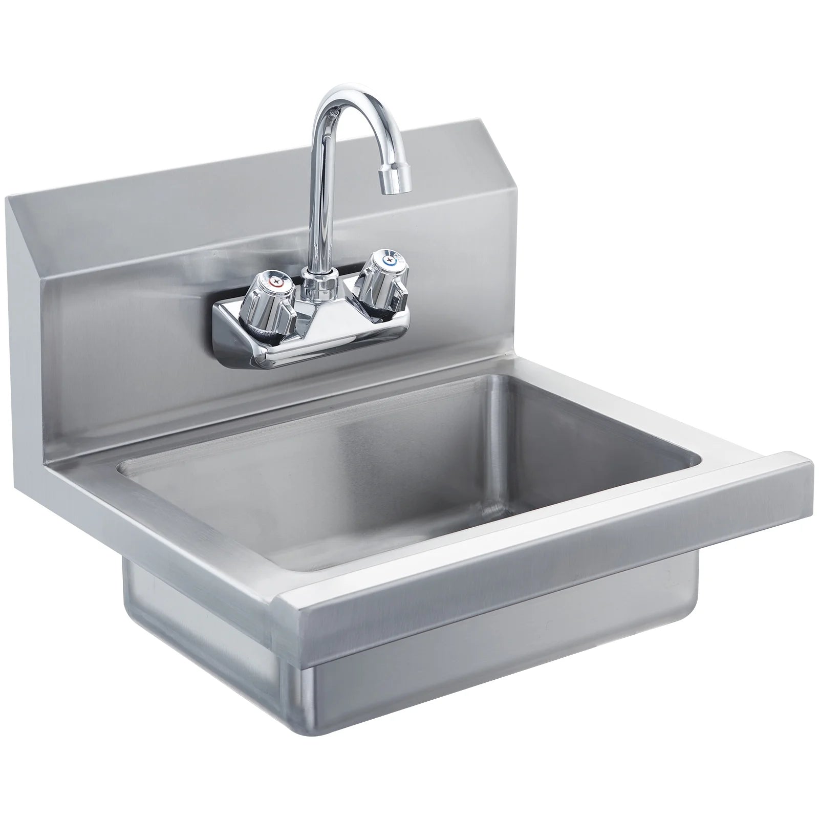 KFFKFF Industrial Hand Wash Station with Tap, Certified Stainless Steel Basin for Cleaning, Compact Hand Cleansing Sink, Wall-Fixed Utility Basin for Eatery, Cooking Area, Pub, Garage and Residence