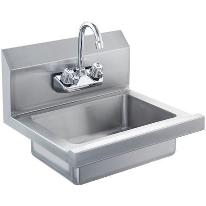 KFFKFF Industrial Hand Wash Station with Tap, Certified Stainless Steel Basin for Cleaning, Compact Hand Cleansing Sink, Wall-Fixed Utility Basin for Eatery, Cooking Area, Pub, Garage and Residence